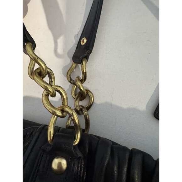 Vintage Coach Purse Black Leather Ashley Ruched Pleated F17571 Designer Classic - Picture 11 of 15